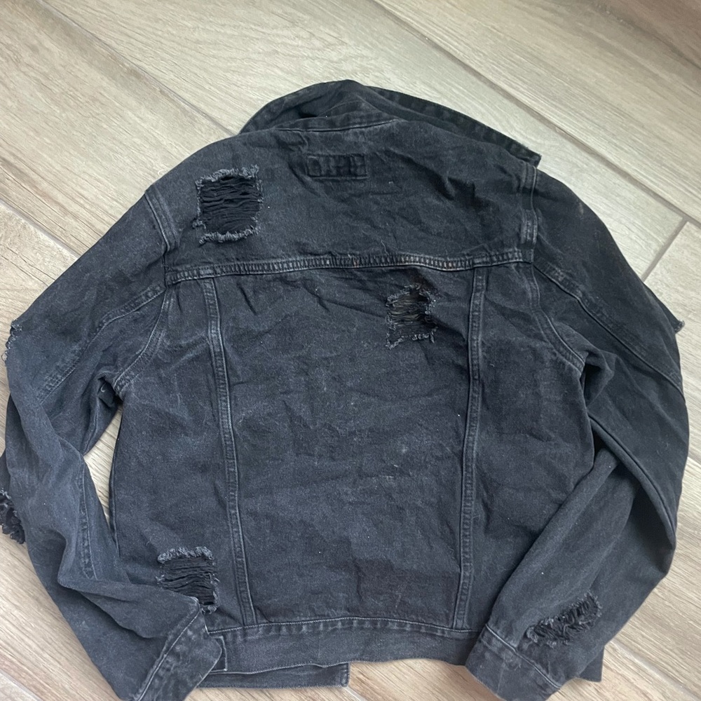 Basic Boyfriend Denim Jacket Black - image 7